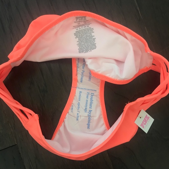 VS Pink Neon Orange Bikini Bottom - Picture 2 of 3